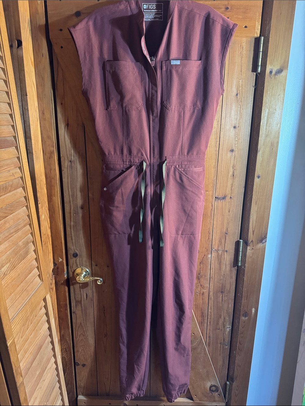 Figs Rafaela Jogger Jumpsuit Size Small Tall Walnut